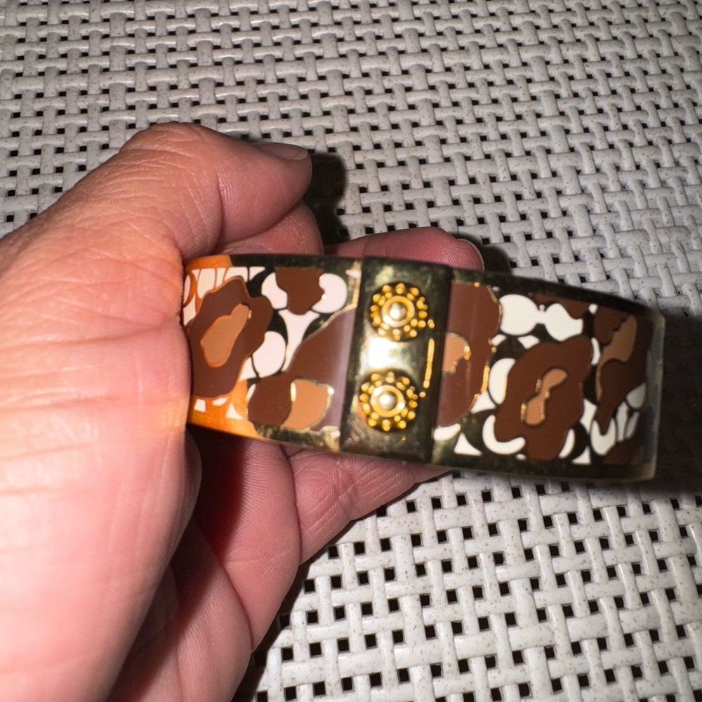 Coach Brown and Gold Patterned Bracelet